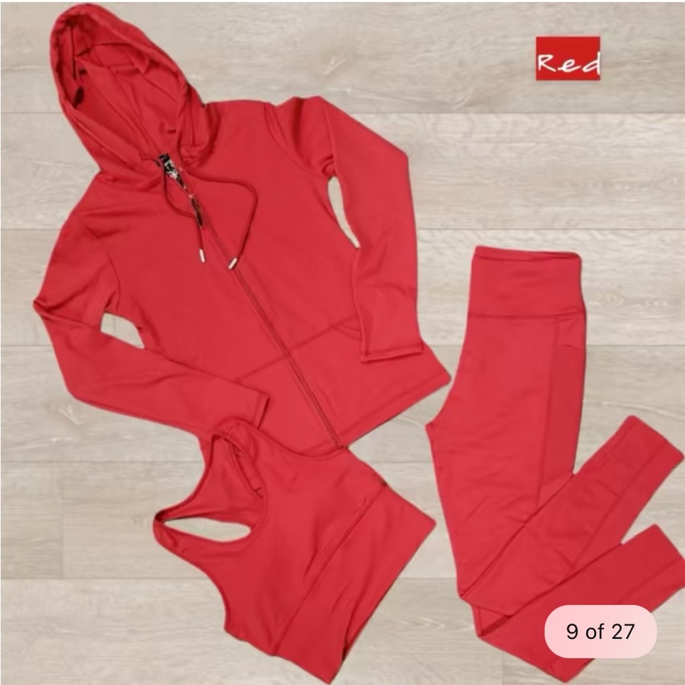 Woman’s 3 piece workout set *Red*